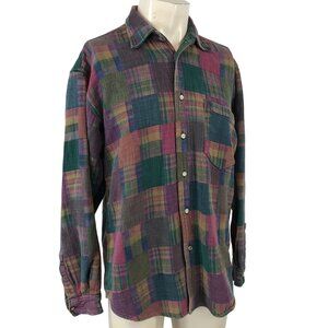LEMON & SODA -MEN'S SMALL -MULTICOLOR PATCHWORK COTTON SHIRT W/POCKET